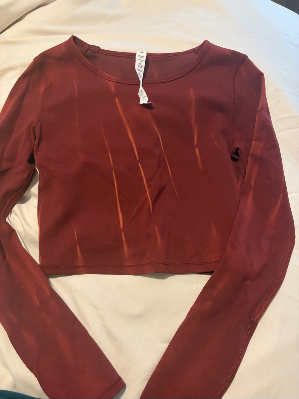 lululemon athletica Long Sleeve Crop Top - Burgundy